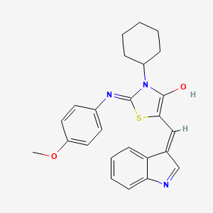 3-cyclohexyl-5-(1H-indol-3-ylmethylene)-2-[(4-methoxyphenyl)imino]-1,3-thiazolidin-4-one