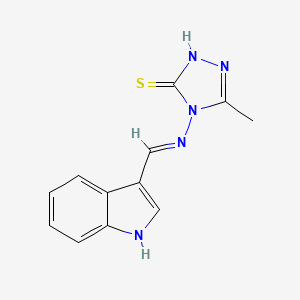 4-[(1H-indol-3-ylmethylene)amino]-5-methyl-4H-1,2,4-triazol-3-yl hydrosulfide