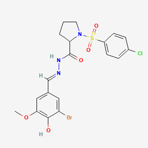 N'-(3-bromo-4-hydroxy-5-methoxybenzylidene)-1-[(4-chlorophenyl)sulfonyl]-2-pyrrolidinecarbohydrazide