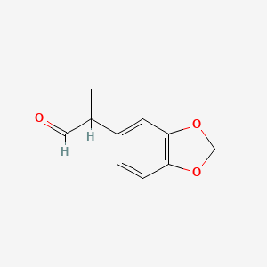 molecular formula C10H10O3 B11910002 2-Benzo[1,3]dioxol-5-yl-propionaldehyde 