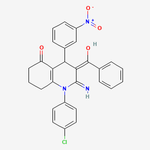 2-amino-3-benzoyl-1-(4-chlorophenyl)-4-{3-nitrophenyl}-4,6,7,8-tetrahydro-5(1H)-quinolinone