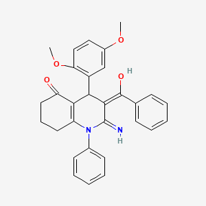 molecular formula C30H28N2O4 B1191010 2-amino-3-benzoyl-4-(2,5-dimethoxyphenyl)-1-phenyl-4,6,7,8-tetrahydro-5(1H)-quinolinone 