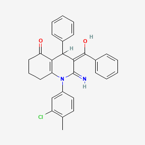 molecular formula C29H25ClN2O2 B1191014 2-amino-3-benzoyl-1-(3-chloro-4-methylphenyl)-4-phenyl-4,6,7,8-tetrahydro-5(1H)-quinolinone 