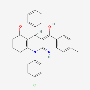 molecular formula C29H25ClN2O2 B1191016 2-amino-1-(4-chlorophenyl)-3-(4-methylbenzoyl)-4-phenyl-4,6,7,8-tetrahydro-5(1H)-quinolinone 