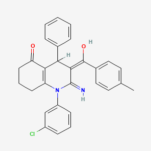 2-amino-1-(3-chlorophenyl)-3-(4-methylbenzoyl)-4-phenyl-4,6,7,8-tetrahydro-5(1H)-quinolinone