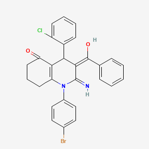 molecular formula C28H22BrClN2O2 B1191022 2-amino-3-benzoyl-1-(4-bromophenyl)-4-(2-chlorophenyl)-4,6,7,8-tetrahydro-5(1H)-quinolinone 