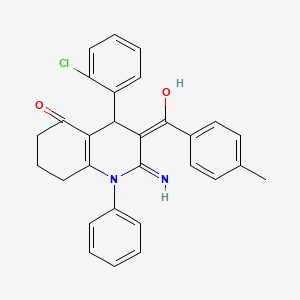2-amino-4-(2-chlorophenyl)-3-(4-methylbenzoyl)-1-phenyl-4,6,7,8-tetrahydro-5(1H)-quinolinone