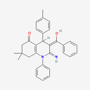 molecular formula C31H30N2O2 B1191025 2-amino-3-benzoyl-7,7-dimethyl-4-(4-methylphenyl)-1-phenyl-4,6,7,8-tetrahydro-5(1H)-quinolinone 