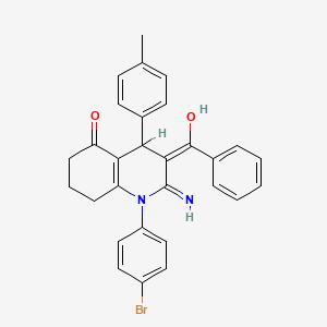 molecular formula C29H25BrN2O2 B1191027 2-amino-3-benzoyl-1-(4-bromophenyl)-4-(4-methylphenyl)-4,6,7,8-tetrahydro-5(1H)-quinolinone 