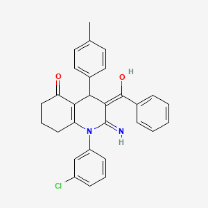 molecular formula C29H25ClN2O2 B1191028 2-amino-3-benzoyl-1-(3-chlorophenyl)-4-(4-methylphenyl)-4,6,7,8-tetrahydro-5(1H)-quinolinone 