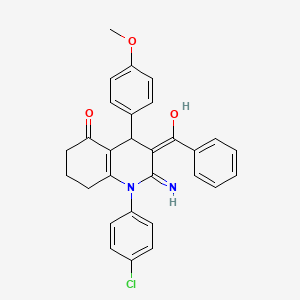 2-amino-3-benzoyl-1-(4-chlorophenyl)-4-(4-methoxyphenyl)-4,6,7,8-tetrahydro-5(1H)-quinolinone