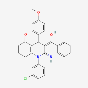 2-amino-3-benzoyl-1-(3-chlorophenyl)-4-(4-methoxyphenyl)-4,6,7,8-tetrahydro-5(1H)-quinolinone