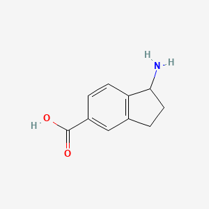 molecular formula C10H11NO2 B11910437 1-Amino-2,3-dihydro-1H-indene-5-carboxylic acid 