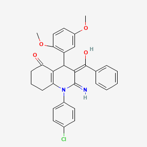 molecular formula C30H27ClN2O4 B1191047 2-amino-3-benzoyl-1-(4-chlorophenyl)-4-(2,5-dimethoxyphenyl)-4,6,7,8-tetrahydro-5(1H)-quinolinone 