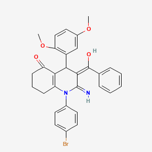 molecular formula C30H27BrN2O4 B1191049 2-amino-3-benzoyl-1-(4-bromophenyl)-4-(2,5-dimethoxyphenyl)-4,6,7,8-tetrahydro-5(1H)-quinolinone 