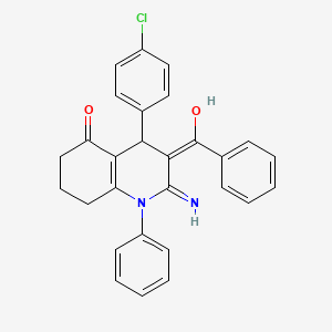 molecular formula C28H23ClN2O2 B1191053 2-amino-3-benzoyl-4-(4-chlorophenyl)-1-phenyl-4,6,7,8-tetrahydro-5(1H)-quinolinone 