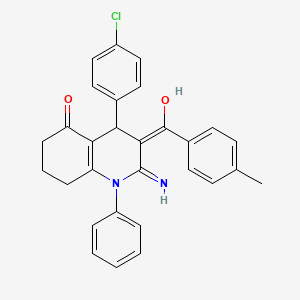 2-amino-4-(4-chlorophenyl)-3-(4-methylbenzoyl)-1-phenyl-4,6,7,8-tetrahydro-5(1H)-quinolinone
