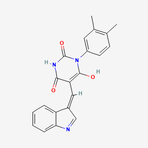 1-(3,4-dimethylphenyl)-6-hydroxy-5-[(E)-indol-3-ylidenemethyl]pyrimidine-2,4-dione