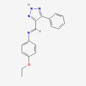 molecular formula C17H16N4O B1191088 N-(4-ethoxyphenyl)-N-[(4-phenyl-1H-1,2,3-triazol-5-yl)methylene]amine 