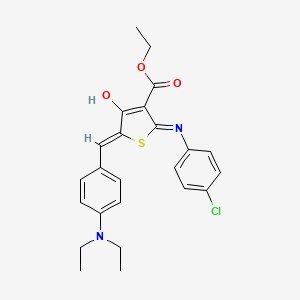 molecular formula C24H25ClN2O3S B1191105 Ethyl 2-(4-chloroanilino)-5-[4-(diethylamino)benzylidene]-4-oxo-4,5-dihydro-3-thiophenecarboxylate 