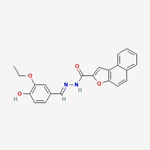 molecular formula C22H18N2O4 B1191110 N'-(3-ethoxy-4-hydroxybenzylidene)naphtho[2,1-b]furan-2-carbohydrazide 