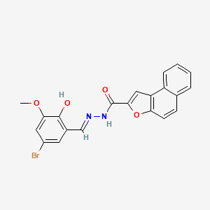 molecular formula C21H15BrN2O4 B1191114 N'-(5-bromo-2-hydroxy-3-methoxybenzylidene)naphtho[2,1-b]furan-2-carbohydrazide 