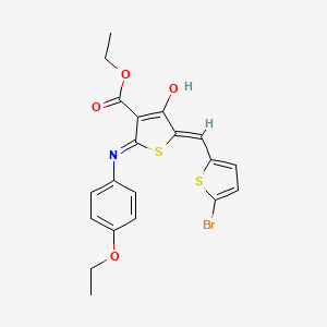 Ethyl 5-[(5-bromo-2-thienyl)methylene]-2-(4-ethoxyanilino)-4-oxo-4,5-dihydro-3-thiophenecarboxylate