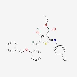 molecular formula C29H27NO4S B1191161 ethyl (5Z)-5-[2-(benzyloxy)benzylidene]-2-[(4-ethylphenyl)amino]-4-oxo-4,5-dihydrothiophene-3-carboxylate 