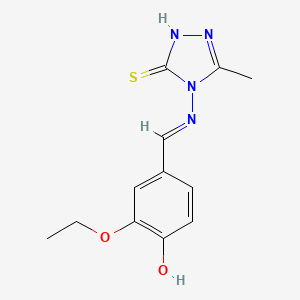 2-ethoxy-4-{[(3-methyl-5-sulfanyl-4H-1,2,4-triazol-4-yl)imino]methyl}phenol