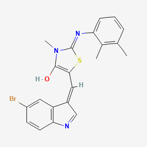5-[(5-bromo-1H-indol-3-yl)methylene]-2-[(2,3-dimethylphenyl)imino]-3-methyl-1,3-thiazolidin-4-one