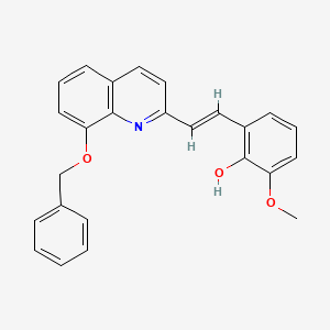 molecular formula C25H21NO3 B1191214 2-{2-[8-(Benzyloxy)-2-quinolinyl]vinyl}-6-methoxyphenol 