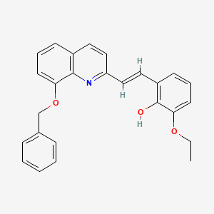 molecular formula C26H23NO3 B1191215 2-{2-[8-(Benzyloxy)-2-quinolinyl]vinyl}-6-ethoxyphenol 