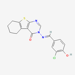 3-[(3-chloro-4-hydroxybenzylidene)amino]-5,6,7,8-tetrahydro[1]benzothieno[2,3-d]pyrimidin-4(3H)-one