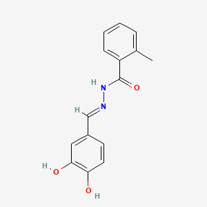 molecular formula C15H14N2O3 B1191240 N'-[(E)-(3,4-Dihydroxyphenyl)methylidene]-2-methylbenzohydrazide 