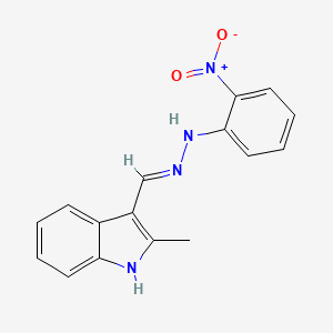 molecular formula C16H14N4O2 B1191246 2-methyl-1H-indole-3-carbaldehyde (2-nitrophenyl)hydrazone 