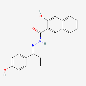 molecular formula C20H18N2O3 B1191249 3-hydroxy-N'-[1-(4-hydroxyphenyl)propylidene]-2-naphthohydrazide 