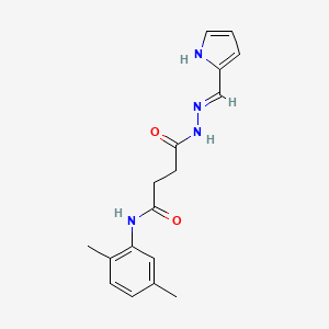 molecular formula C17H20N4O2 B1191264 N-(2,5-dimethylphenyl)-4-oxo-4-[2-(1H-pyrrol-2-ylmethylene)hydrazino]butanamide 