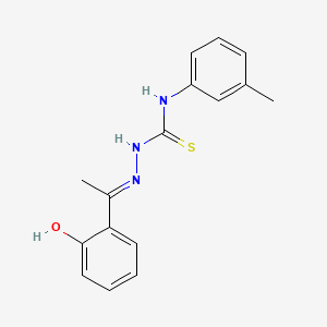 molecular formula C16H17N3OS B1191272 (2E)-2-[1-(2-hydroxyphenyl)ethylidene]-N-(3-methylphenyl)hydrazinecarbothioamide 
