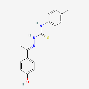 molecular formula C16H17N3OS B1191275 1-(4-hydroxyphenyl)ethanone N-(4-methylphenyl)thiosemicarbazone 
