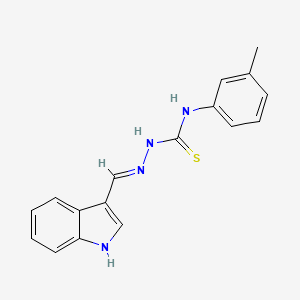 molecular formula C17H16N4S B1191279 1H-indole-3-carbaldehyde N-(3-methylphenyl)thiosemicarbazone 