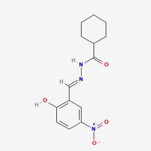 molecular formula C14H17N3O4 B1191285 N'-{2-hydroxy-5-nitrobenzylidene}cyclohexanecarbohydrazide 