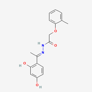 molecular formula C17H18N2O4 B1191300 N'-[(1E)-1-(2,4-dihydroxyphenyl)ethylidene]-2-(2-methylphenoxy)acetohydrazide 