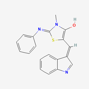 (2E,5Z)-5-(1H-indol-3-ylmethylidene)-3-methyl-2-(phenylimino)-1,3-thiazolidin-4-one