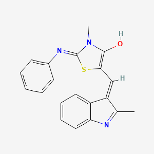 3-methyl-5-[(2-methyl-1H-indol-3-yl)methylene]-2-(phenylimino)-1,3-thiazolidin-4-one