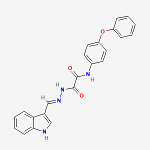 molecular formula C23H18N4O3 B1191315 2-[2-(1H-indol-3-ylmethylene)hydrazino]-2-oxo-N-(4-phenoxyphenyl)acetamide 