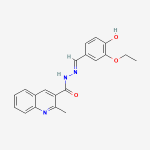 N'-(3-ethoxy-4-hydroxybenzylidene)-2-methyl-3-quinolinecarbohydrazide