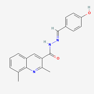 N'-(4-hydroxybenzylidene)-2,8-dimethyl-3-quinolinecarbohydrazide