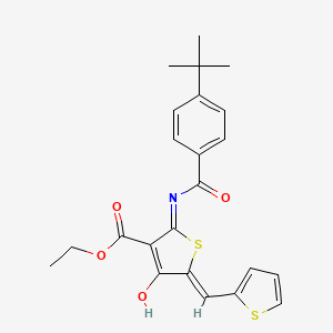 Ethyl 2-[(4-tert-butylbenzoyl)amino]-4-oxo-5-(2-thienylmethylene)-4,5-dihydro-3-thiophenecarboxylate