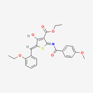 molecular formula C24H23NO6S B1191342 Ethyl 5-(2-ethoxybenzylidene)-2-[(4-methoxybenzoyl)amino]-4-oxo-4,5-dihydro-3-thiophenecarboxylate 