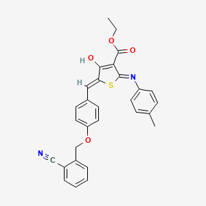 ethyl (5Z)-5-{4-[(2-cyanobenzyl)oxy]benzylidene}-2-[(4-methylphenyl)amino]-4-oxo-4,5-dihydrothiophene-3-carboxylate